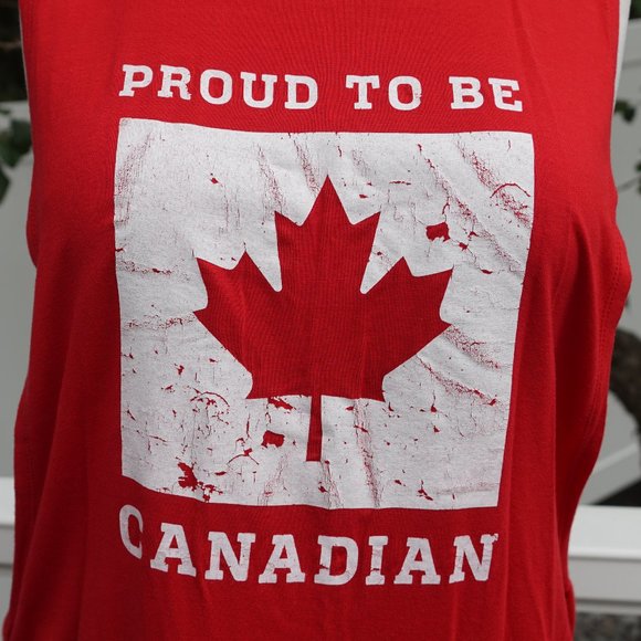 Proud to be Canadian Red Muscle Tank - Picture 2 of 4